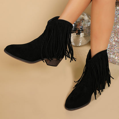 Olivia Fringe Boots - Poppini