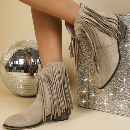 Olivia Fringe Boots - Poppini